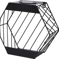 Solar LED Garden Wall Planter - Black / Hexagonal