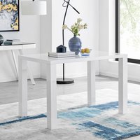 Pivero 4 Seat Modern High Gloss Kitchen Dining Table - White