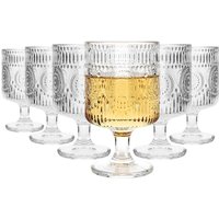 Amore Ribbed Wine Glasses - 270ml - Clear / 1.56kg