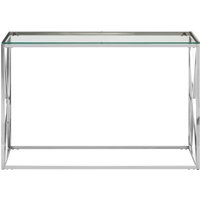 Allure Silver Cross Design Console Table - Silver
