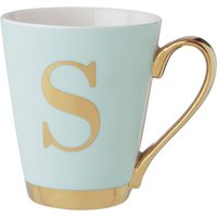 Mimo Green Frosted Deco S Letter Monogram Mug. - Green