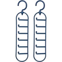 Set Of Two Indigo Plastic Tie Organiser - Blue