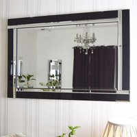 MirrorOutlet Aston Black All Glass Small Mirror 91 x 61cm - Black