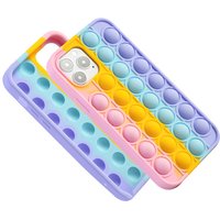 iPhone Push and Pop Fidget Phone Case - Rainbow / 12 Pro Max