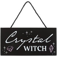 Crystal Witch Hanging Sign - Black