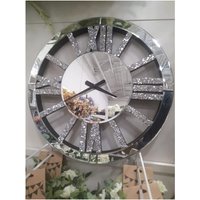 Crushed Crystal Wall Clock - Silver
