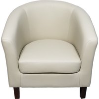 Faux Leather Tub Chair - Cream
