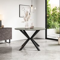 Calne Round Dining Table - Light Grey Effect Top - Light grey