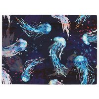 Jellyfish Worktop Protector - Large Textured Glass Chopping Board - Blue