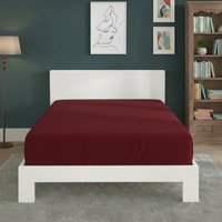 Snug City Polycotton Fitted Sheet Extra Deep 40cm Skirt Easy Care in Red | Size: Double