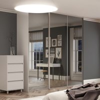 Spacepro Classic Mirror 762mm Sliding Wardobe Door Kit - White/Mirror / 3