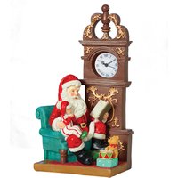 Traditional Christmas, Traditional Sitting Santa With Clock Traditional Christmas, Traditional Sitting Santa With Clock
