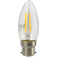 2W LED Candle Filament Light Bulb - Clear / B22
