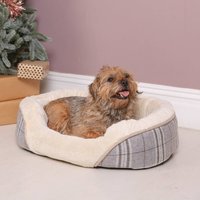 Orthopedic Donut Dog Bed - Grey Tweed Small Medium - Grey