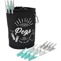 Large Peg Bag with 192 Large Ultra Strong Pegs - Black