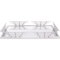 PYRO Rectangular Modern Silver Iron Tray - Silver