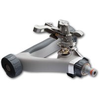 Metal Rotating Pulse Sprinkler Regulated Nozzle For Garden Watering with Wheels - Chrome