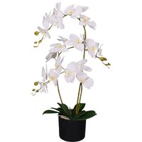 Artificial Luxury Artificial Orchid 3 Stems Soft White Plant - White