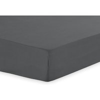 180Tc Cotton Fitted Sheet - Charcoal / Superking