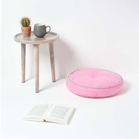Homescapes Pink and Grey Round Floor Cushion - Pink