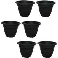 38cm Black Round Bell Plant Pot Flower Planter Plastic Garden Pot - Black / 6