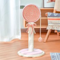 Lollipop Sisal Cat Scratching Post with Toy Ball - Pink