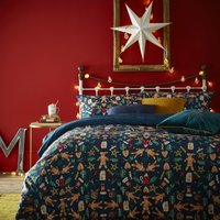 Yuletide Treats Christmas Duvet Cover Set - Navy / Single