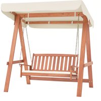 Outdoor 2-Seat Swing Bench with Canopy - Natural