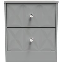 San Jose Fully Assembled 2 Drawer Bedside Cabinet - Dusk Grey