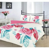Isabella Duvet Cover Set - Pink/Teal / Double