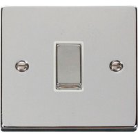 Polished Chrome 10A 1 Gang Intermediate Ingot Light Switch - White