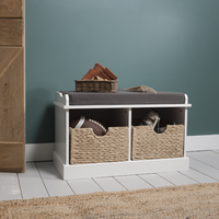 Stockholm Storage Bench with 2 Baskets - White