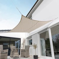5.4m Square Waterproof Sun Shade Sail - Mushroom