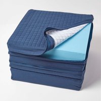 Quilted Cotton 3 Seater Orthopaedic Booster Cushion Cover - Navy