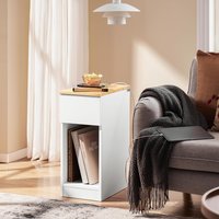 Slim Bedside Table Bedside Cabinet 1 Drawer - White