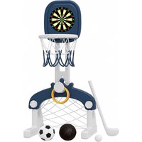 Kidkid 5-in-1 Kids Sports Playset Basketball Hoop - Blue and White