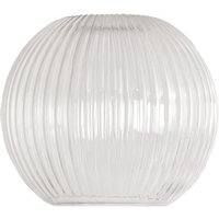 Maddison Ribbed Glass Globe Easy Fit Pendant Lamp Shade with LED Bulb - White