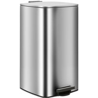 Square Stainless Steel Kitchen Pedal Bin - 30L - Chrome