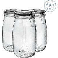 Glass Storage Jar - 1.5 Litre - Black Seal / 6