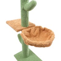 Kidkid Cat Tree Cactus Scratcher with Plush Hammock - Green