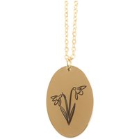 January Snowdrop Birth Flower Necklace Gift Card - Gold