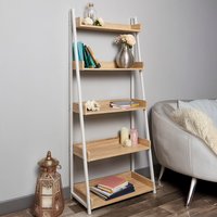 Harlow Metal Bookcase - Light Oak/White