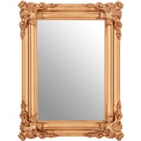 Brussels Baroque Rectangular Grey Wall Mirror - Gold