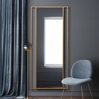 Senestra Modern Metal Leaner Wall Mirror - Gold / 200cm