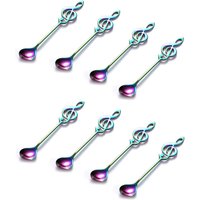 Stainless Steel Treble Clef Spoons - Rainbow / 8