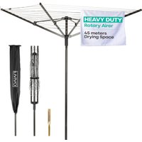 4 Arm Rotary Airer With Spike And Cover - Black