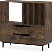 Mid Century Turntable Stand - Brown