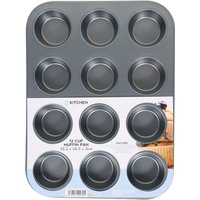My Kitchen 12 Cup Muffin Pan - Dark Grey