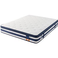 VASAGLE 200 x 150 x 25 cm Blue Pocket Sprung Mattress - Blue