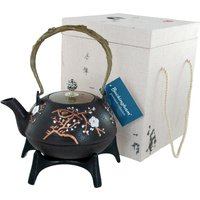 Buckingham Cast Iron Japanese Teapot 1300 ml + Star trivet 18 cm in wooden Gift Box - Black
